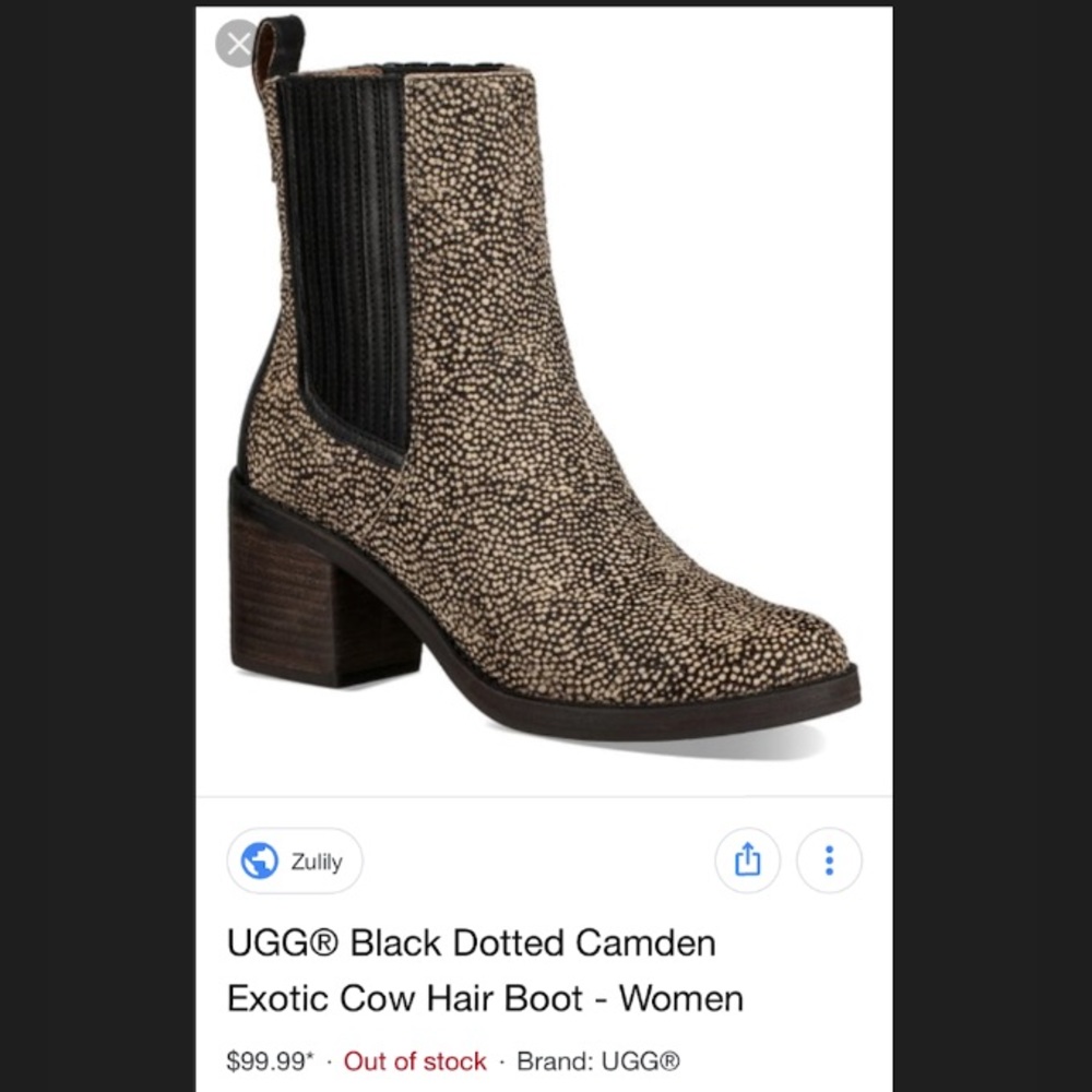 UGG Black Dotted Camden Exotic Cow Hair Boot
